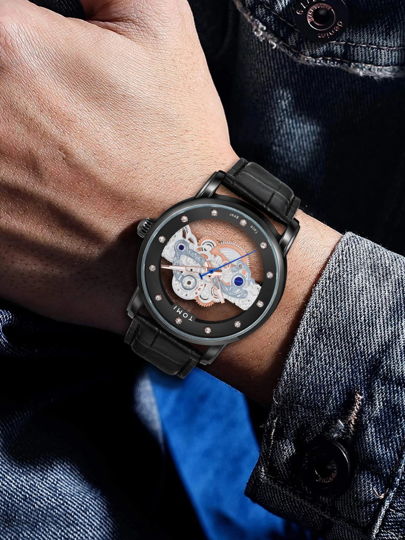 TOMI-T102 Automatic Leather Watch