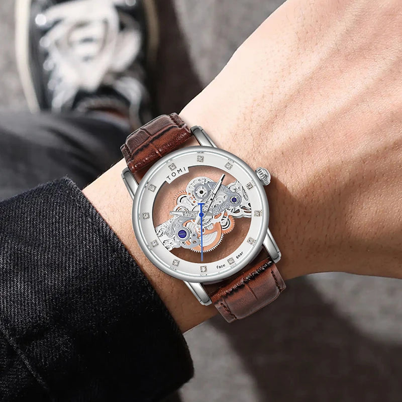 TOMI-T102 Automatic Leather Watch