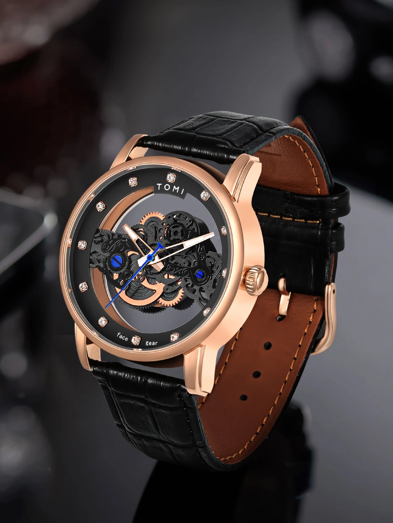 TOMI-T102 Automatic Leather Watch
