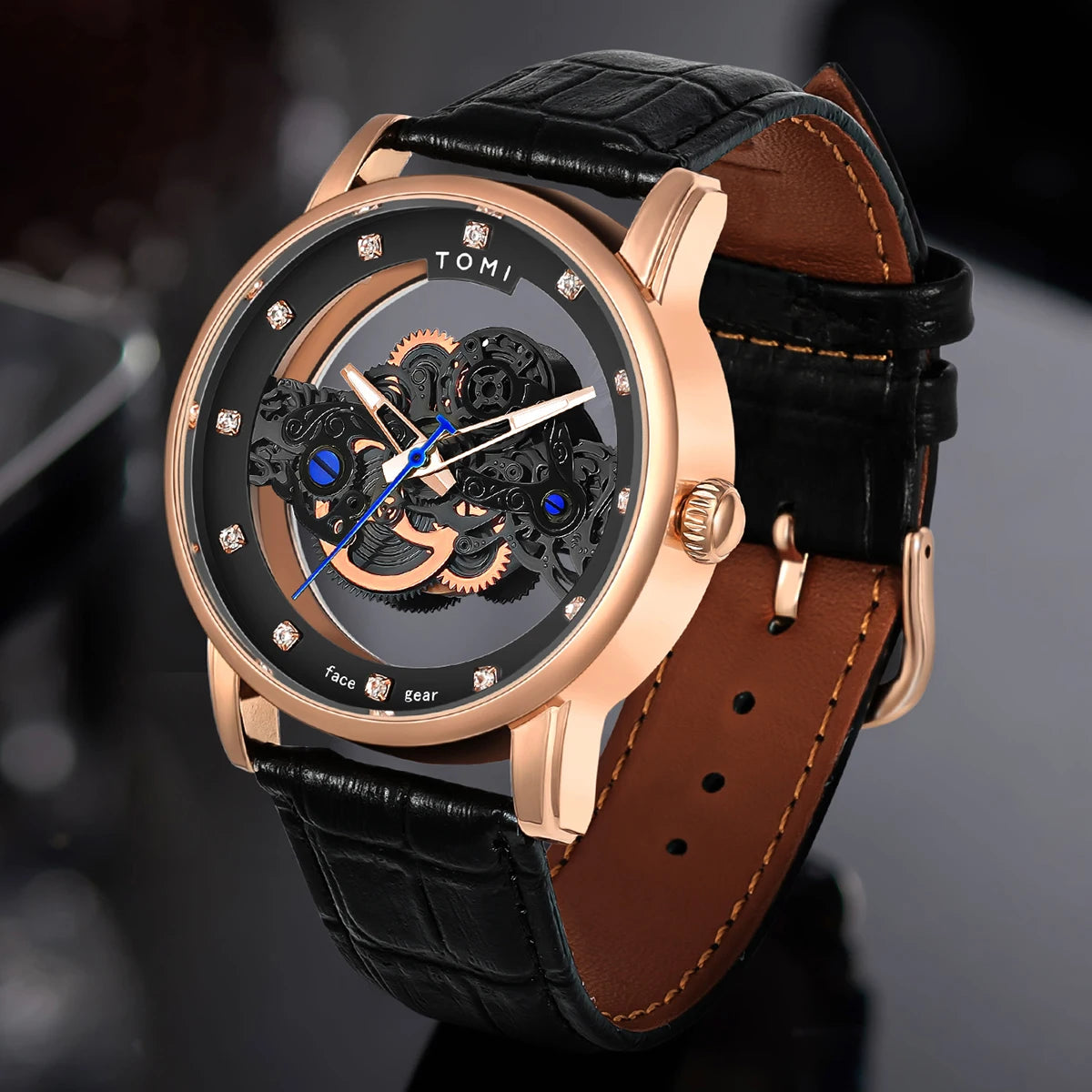 TOMI-T102 Automatic Leather Watch