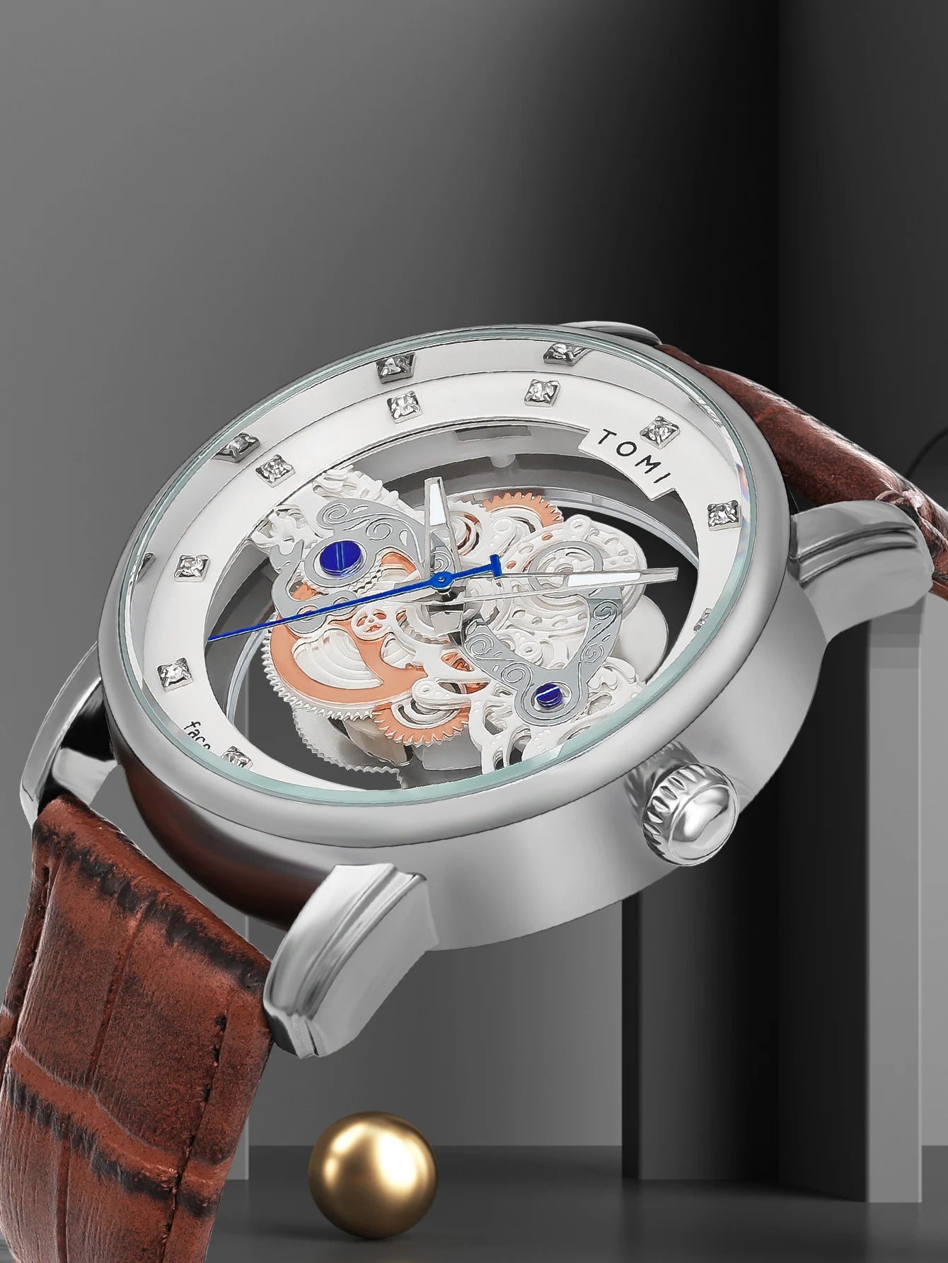 TOMI-T102 Automatic Leather Watch