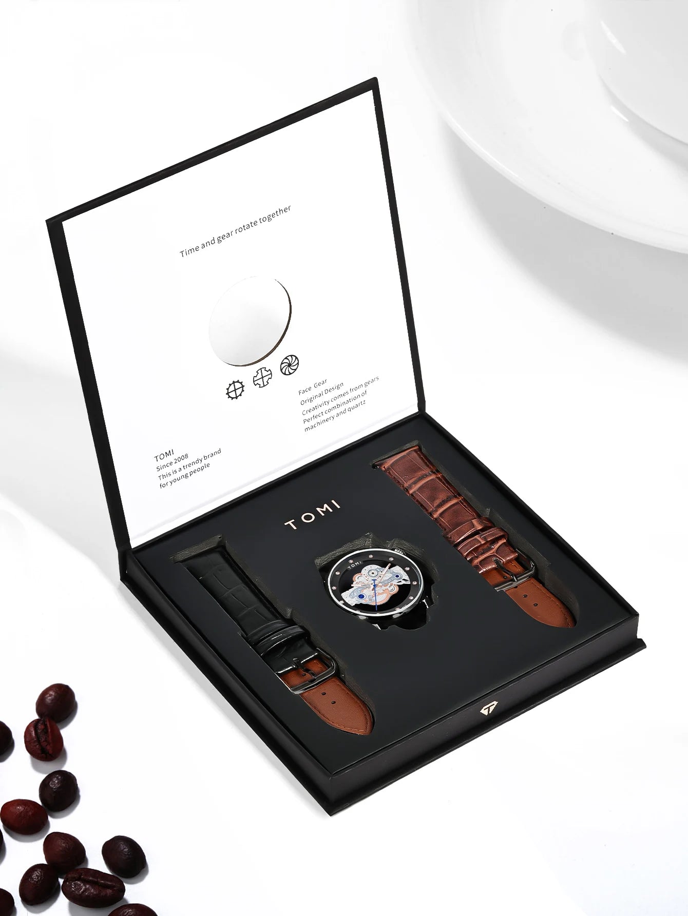 TOMI-T102 Automatic Leather Watch