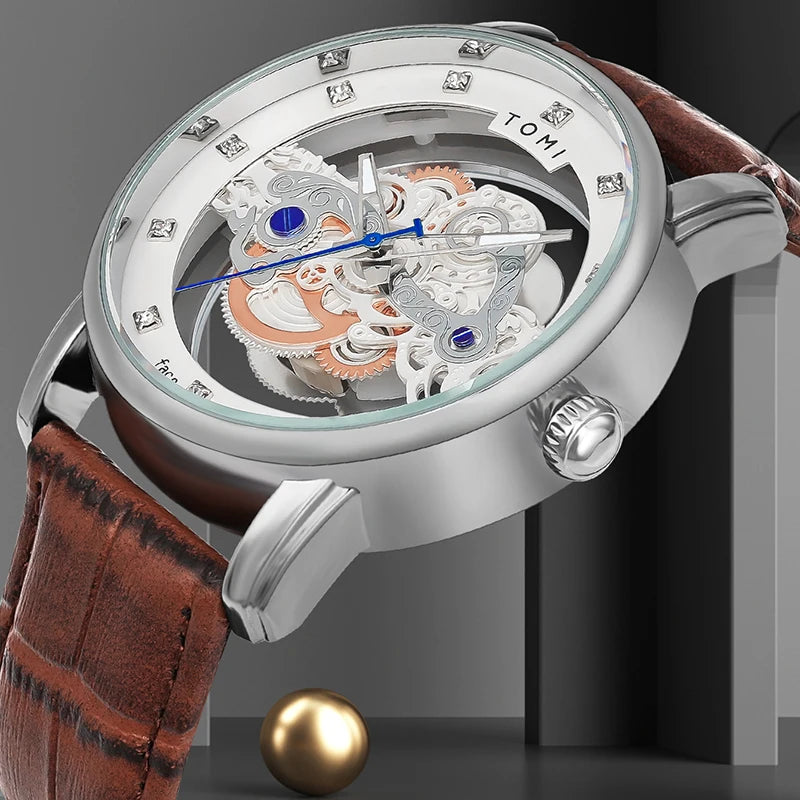 TOMI-T102 Automatic Leather Watch