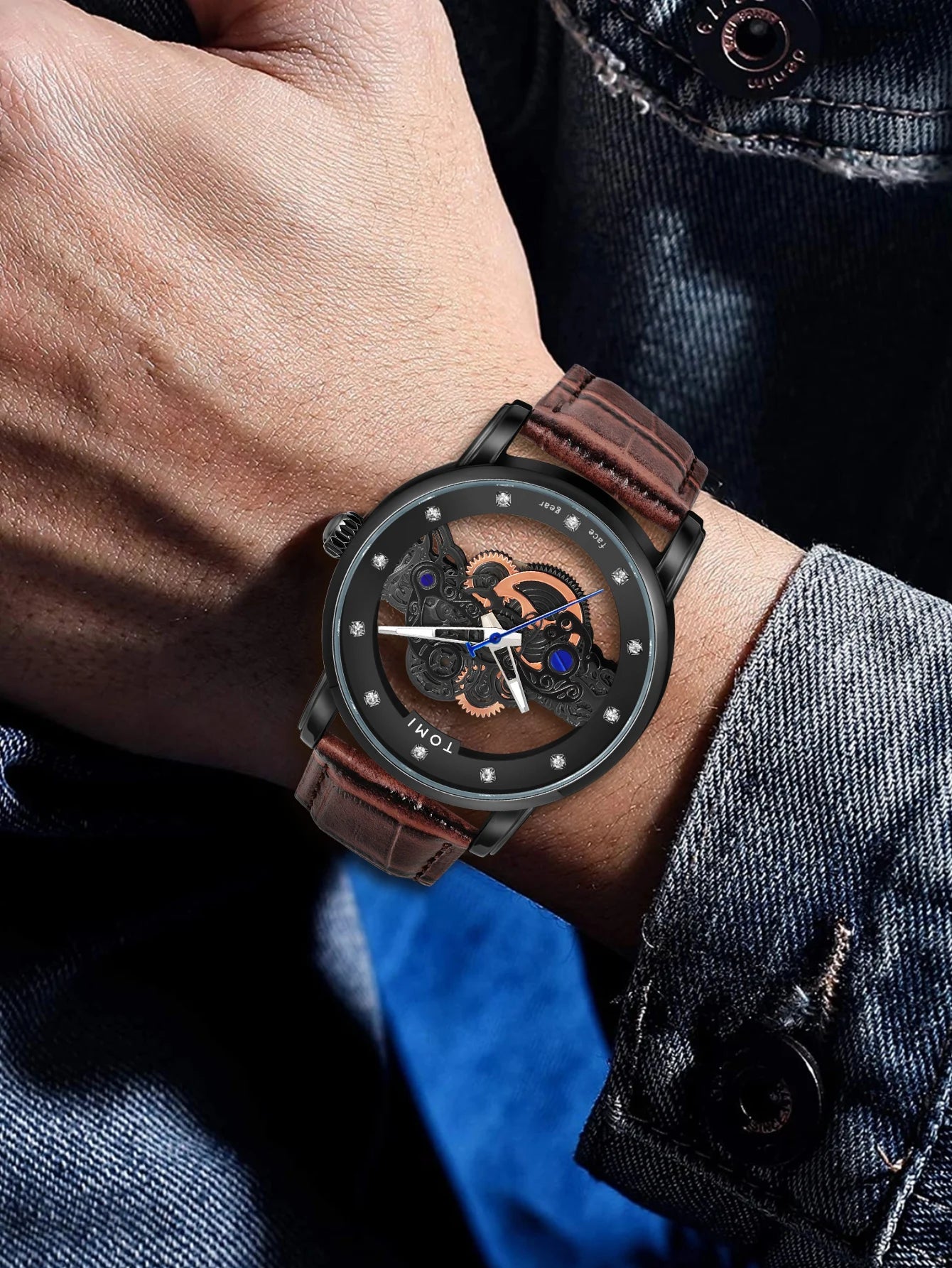 TOMI-T102 Automatic Leather Watch