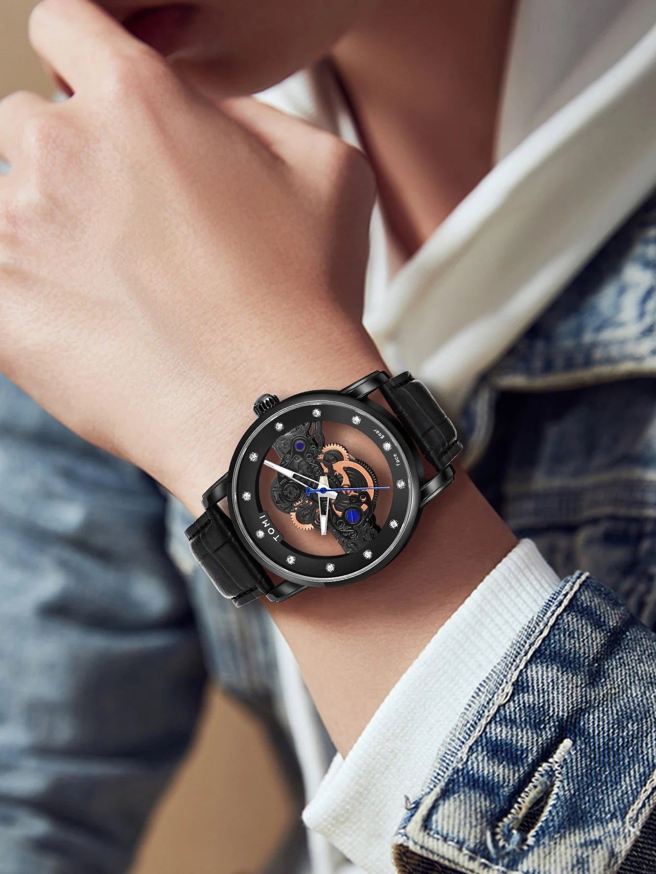 TOMI-T102 Automatic Leather Watch