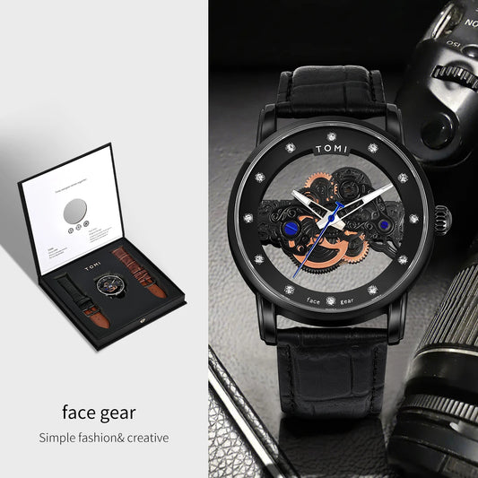 TOMI-T102 Automatic Leather Watch